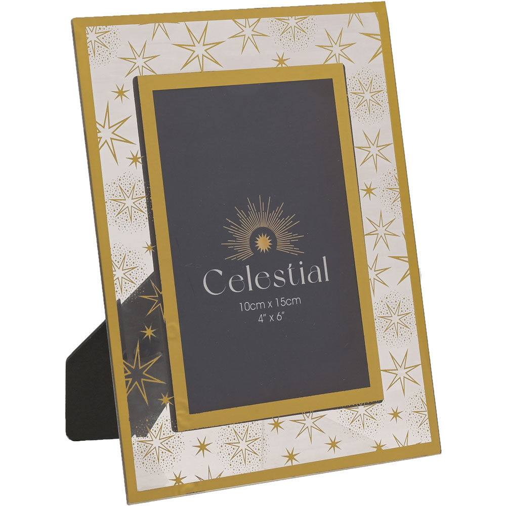 The Christmas Gift Co Celestial Gold Glass Photo Frame 4 x 6 inch Image 3