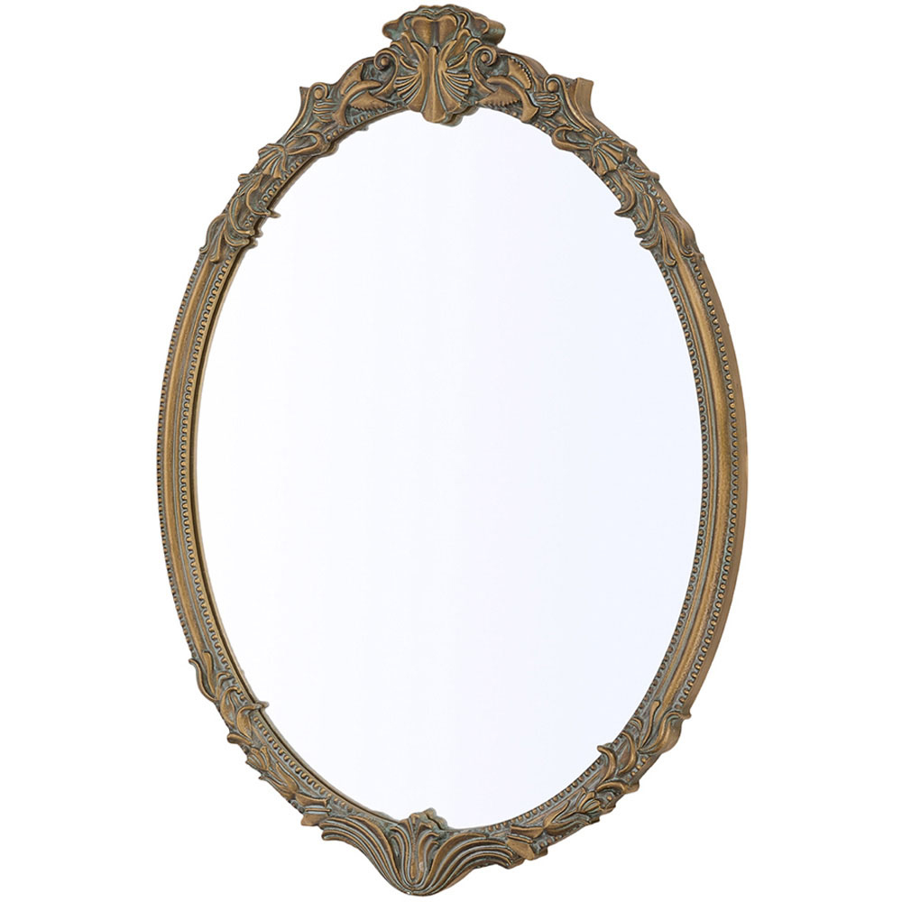Living and Home Gold Oval Classic Wall Mirror 80 x 60cm Image 2