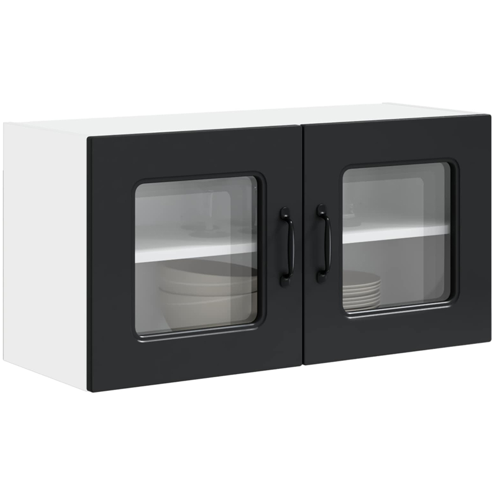 vidaXL Kalmar 2 Door Black Wall Kitchen Cabinet Image 3