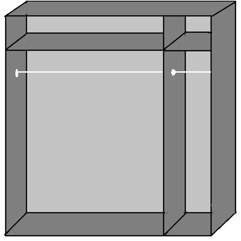 TJ'S Quba 2-Section White Mirrored Sliding Wardrobe Image 3