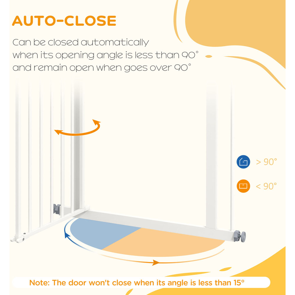 PawHut White 74-80cm Pet Safety Gate Image 5