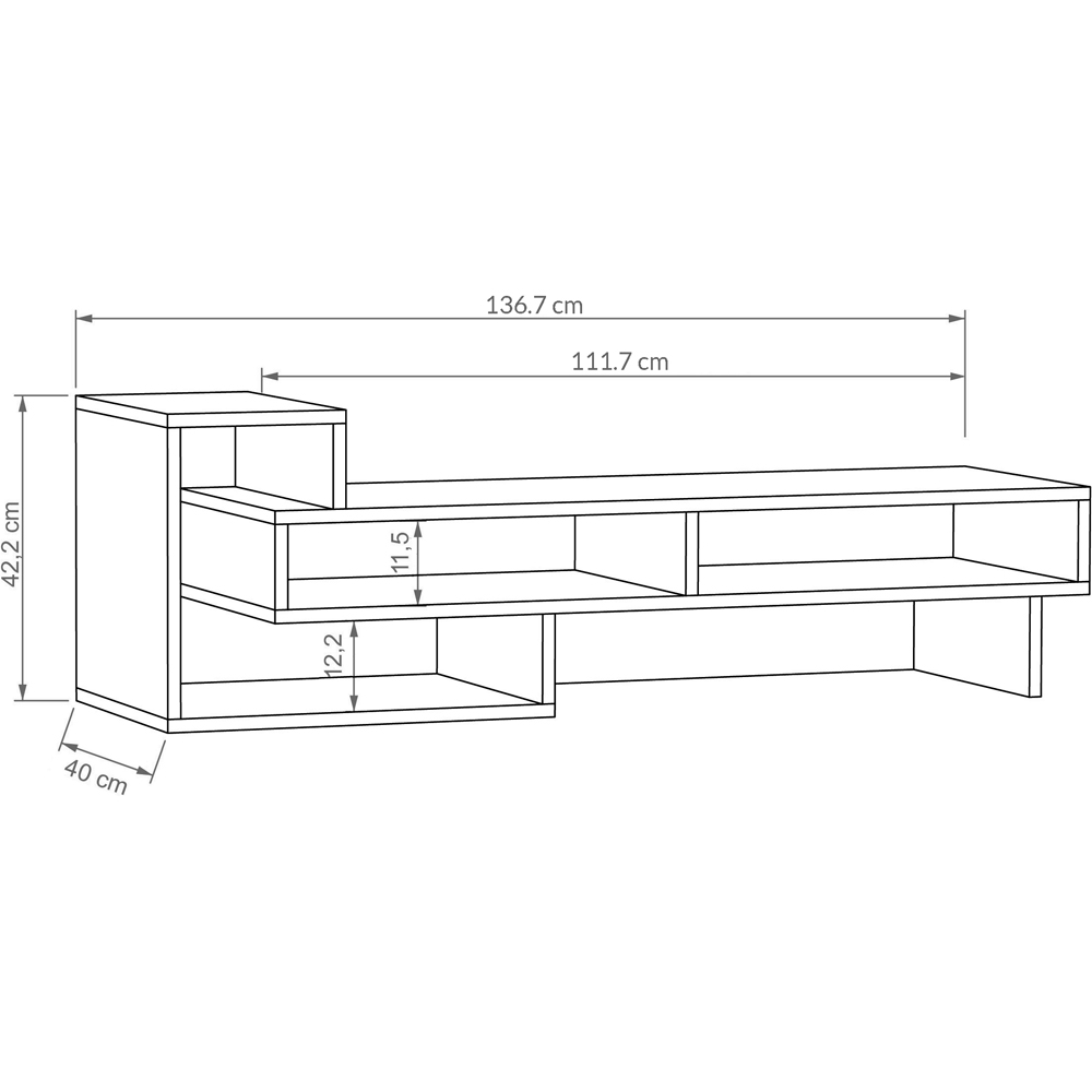 Decortie Tetra Anthracite Multimedia Centre TV Unit with Shelves Image 7