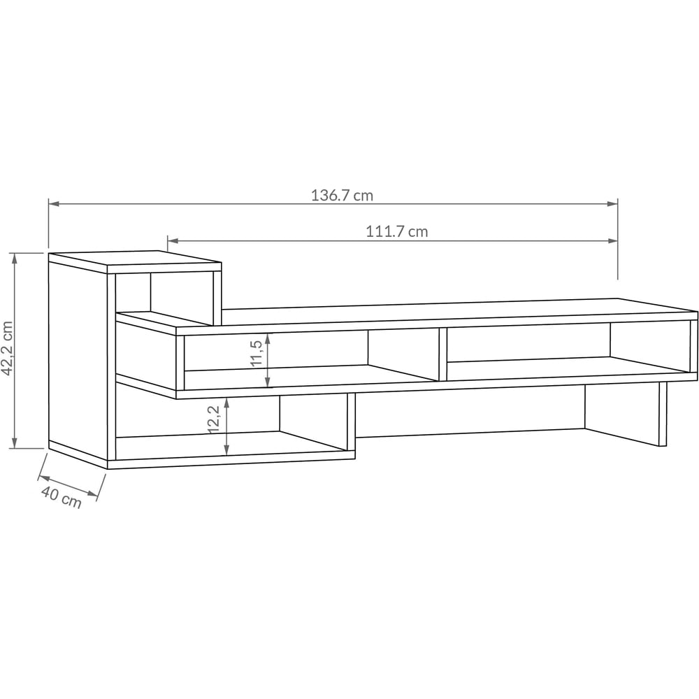 Decortie Tetra Oak Multimedia Centre TV Unit with Shelves Image 7