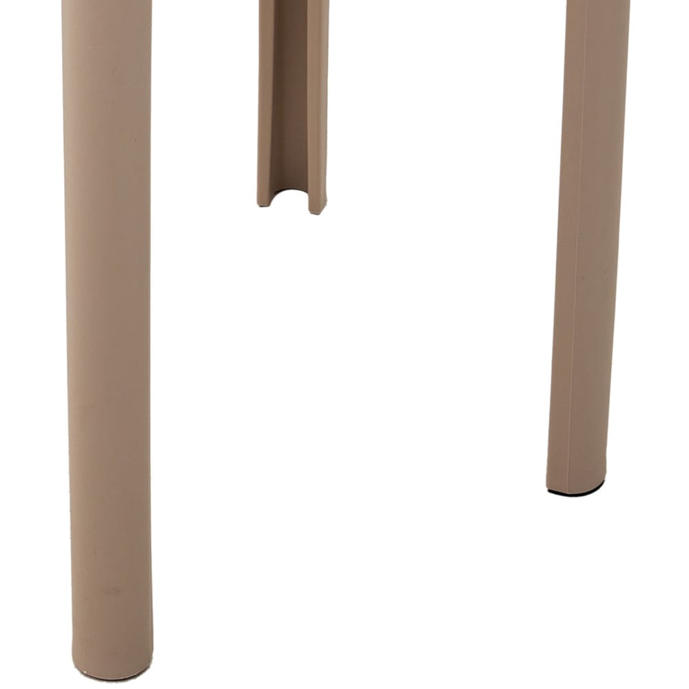 Living and Home Beige Plastic Backless Stacking Stool 6 Pack Image 7