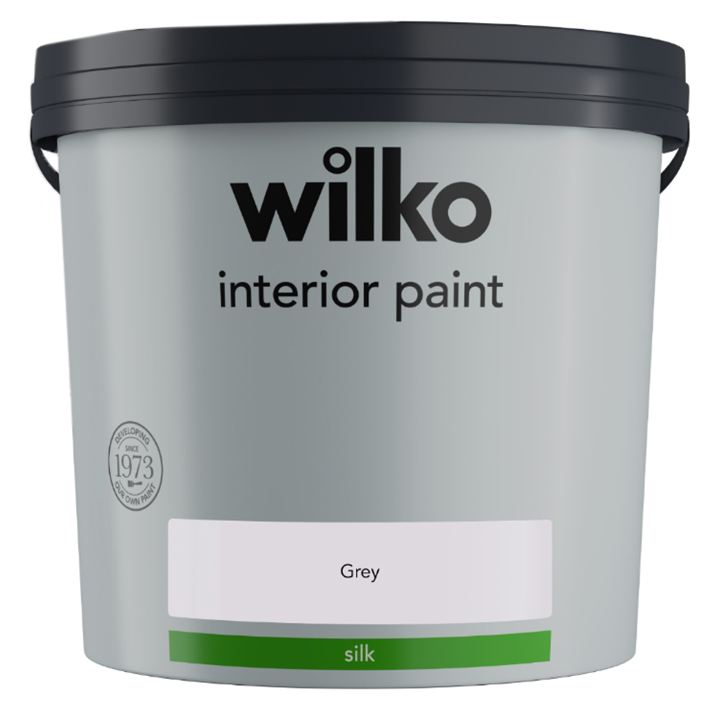 Wilko Interior Grey Silk Emulsion Paint 5L Image 2