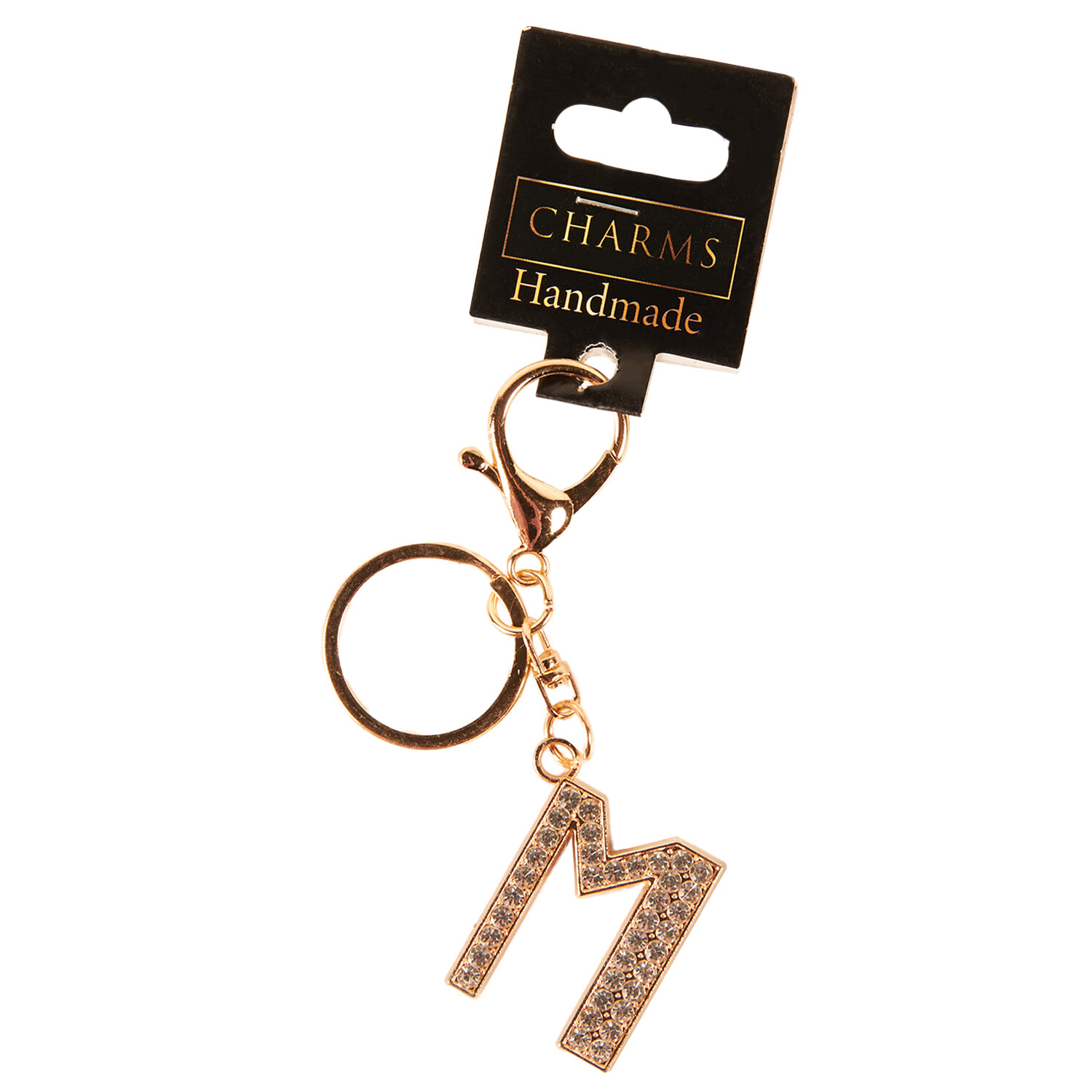 Letter Charm Keyring Gold M Image