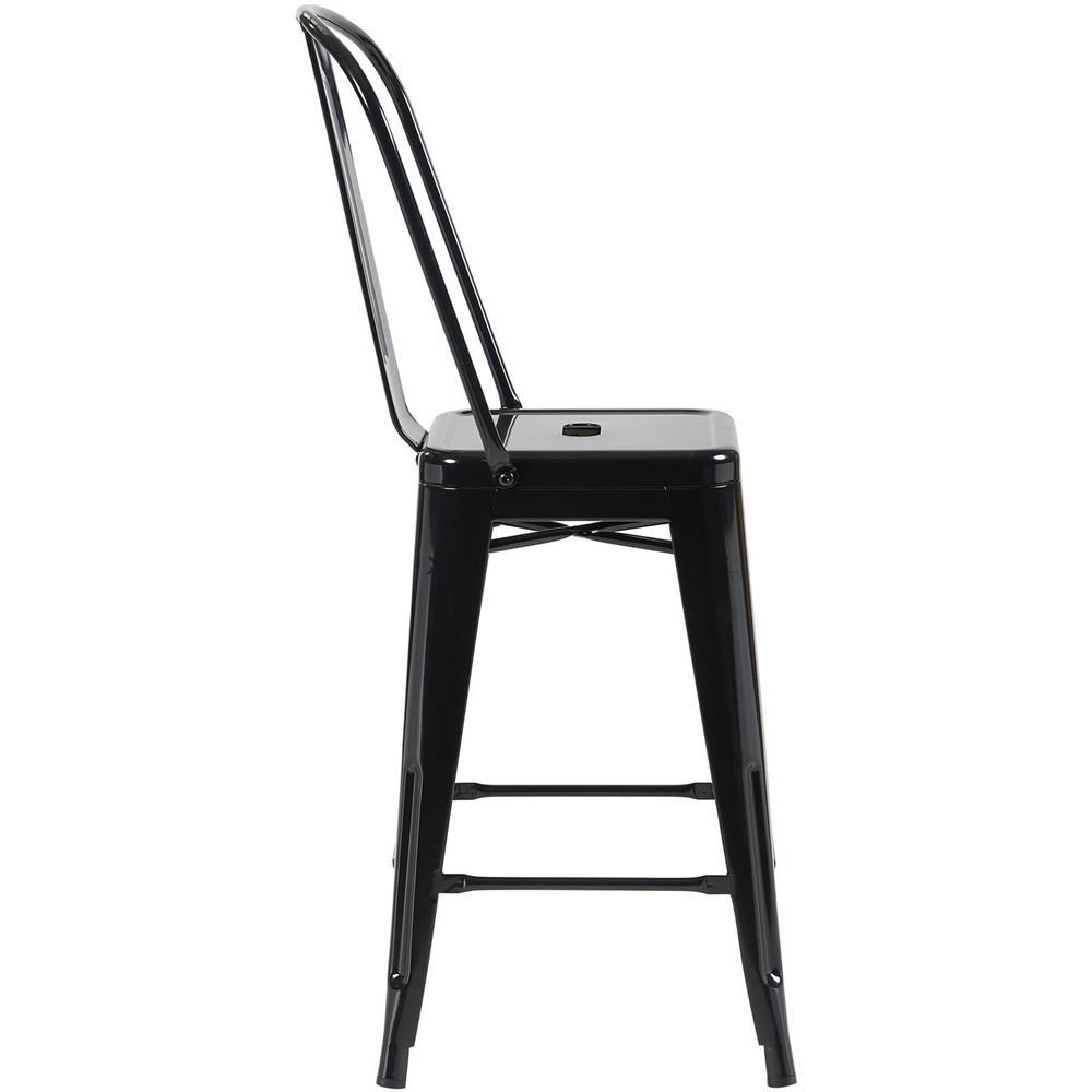 FWStyle Black Gloss Metal Bar Chair 4 Pack Image 3
