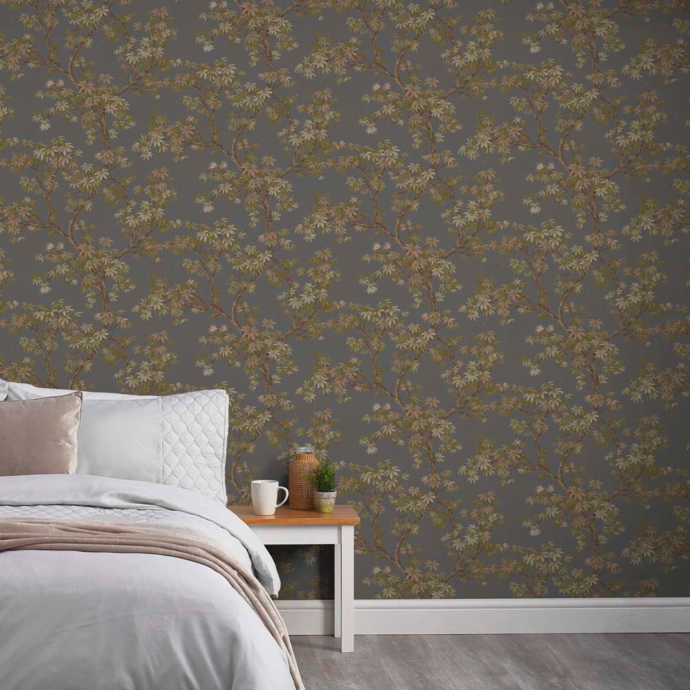 Grandeco Acer Tree Leaves Charcoal Textured Wallpaper By Paul Moneypenny Image 3