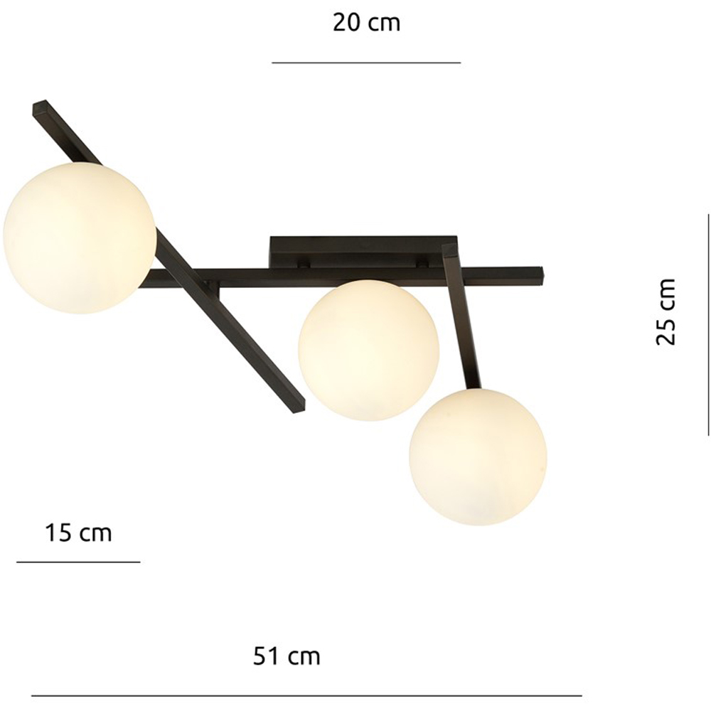 Emibig Smart 3 Light White Shade Black E14 Ceiling Pendant Light Image 9