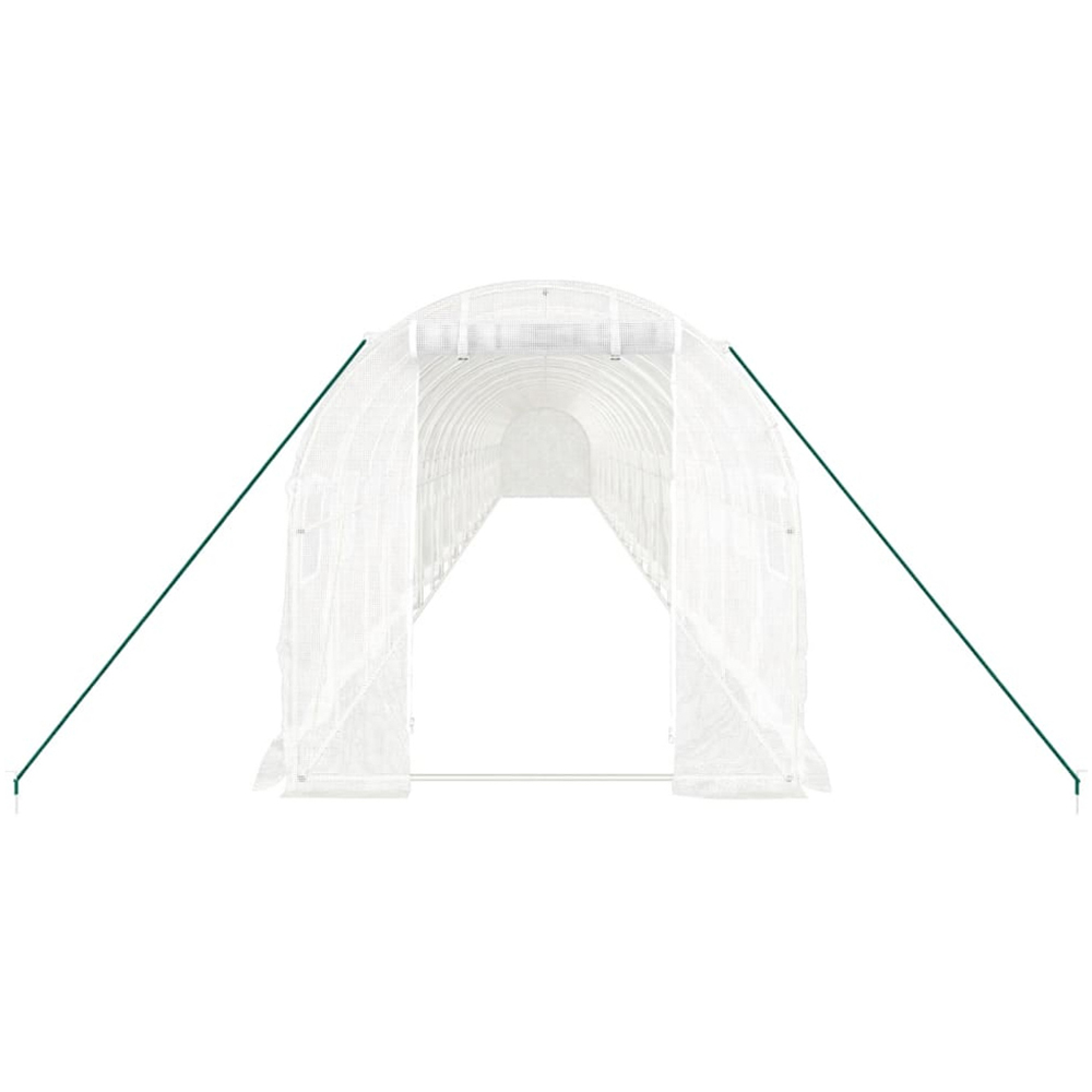 vidaXL White Polyethylene Galvanised Steel Frame 72.7 x 6.5ft Greenhouse Image 3