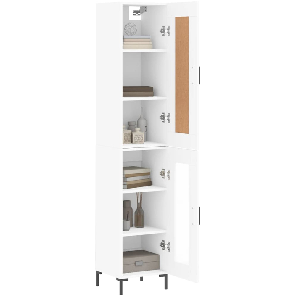 vidaXL 2 Door 3 Shelf White Highboard Image 3
