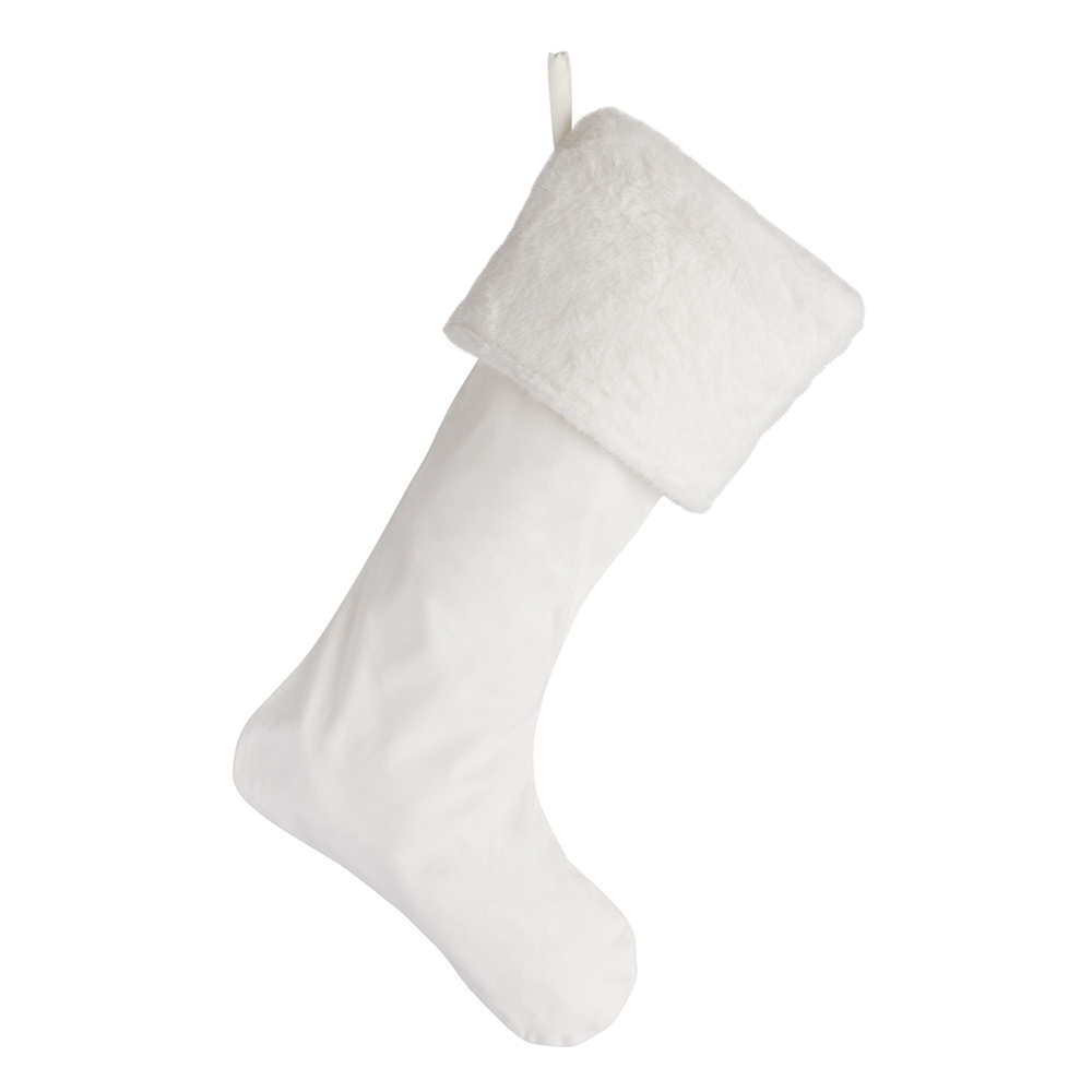 Wilko Frost White and Silver Fur Stocking Image 1
