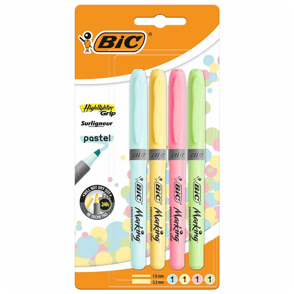 BIC Highlighter Pastel 4 pack Image 1