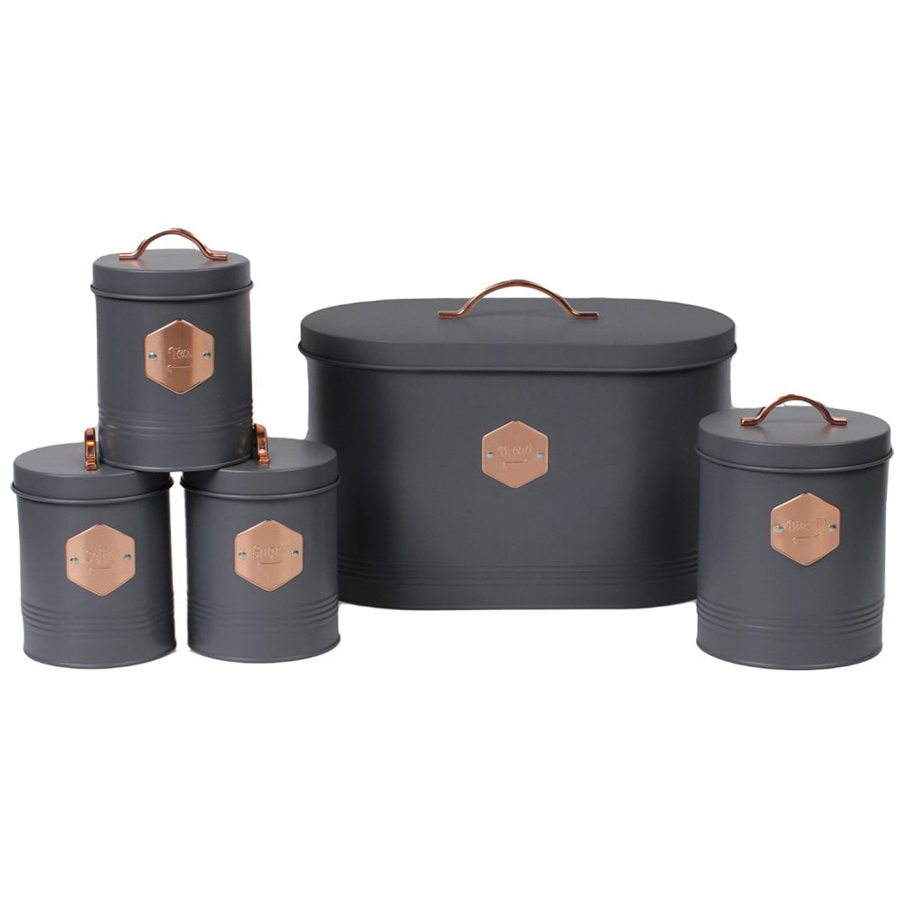 Neo Retro Inspired Sleek Matt & Copper 5 Piece Kit Grey Image 1