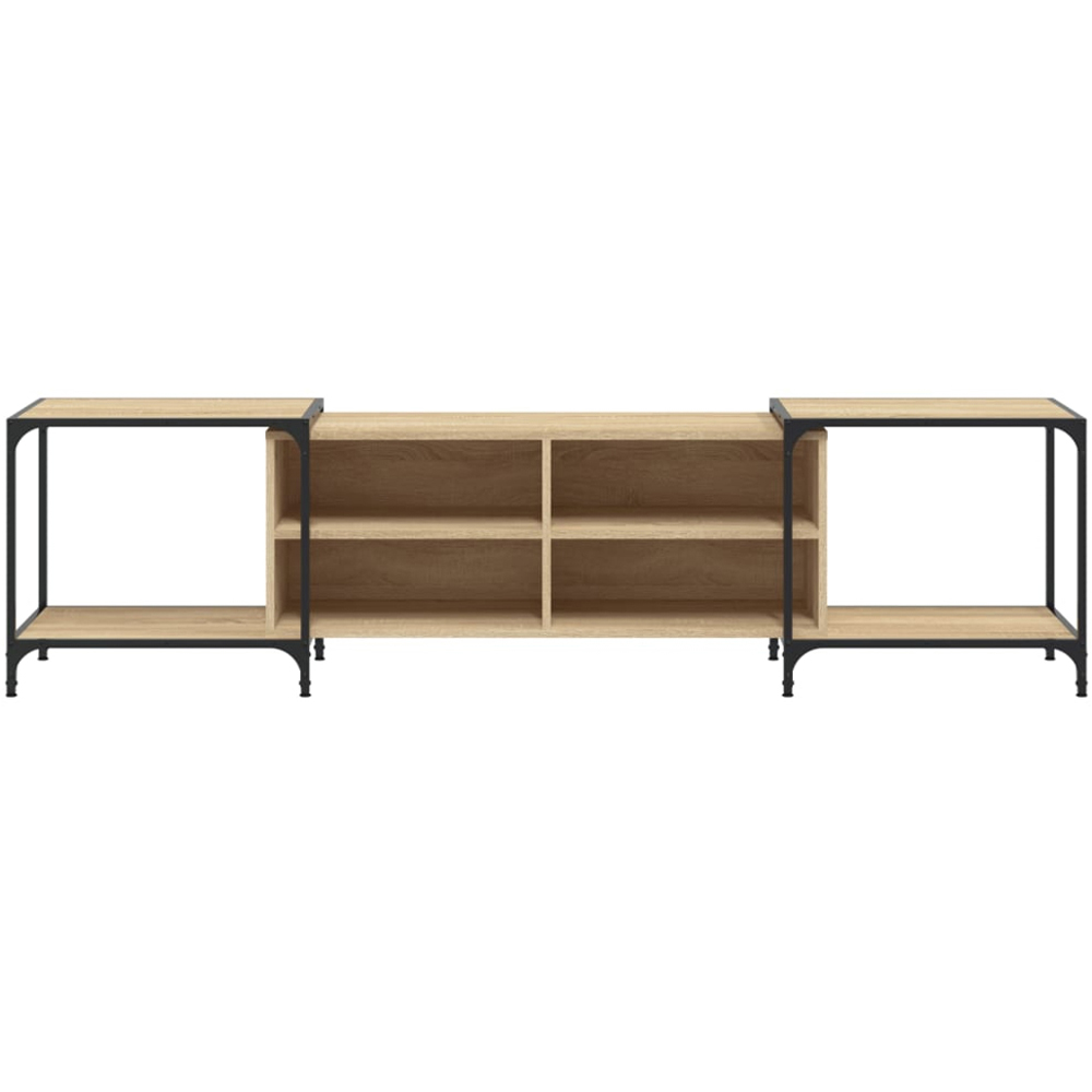vidaXL 4 Shelf Sonoma Oak Industrial Style Adjustable TV Cabinet Image 4