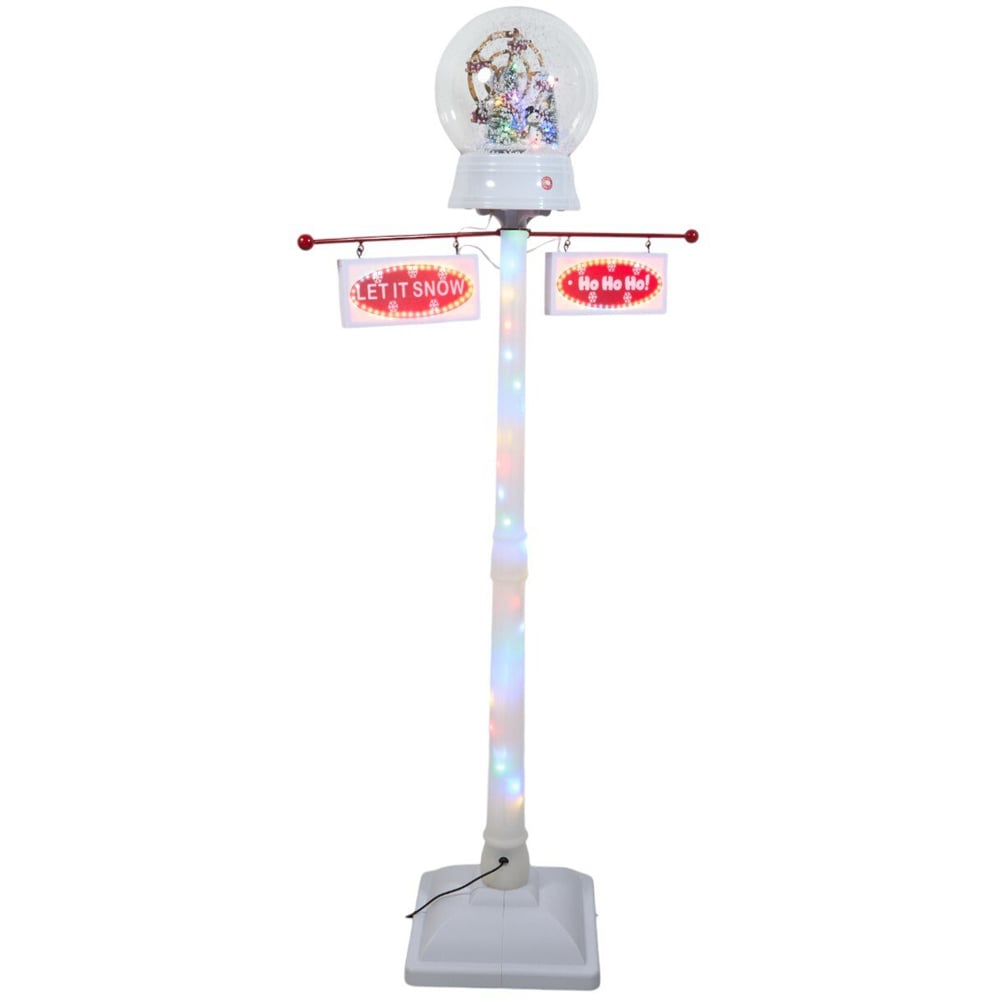 Snowing LED Christmas Lantern White Image 1