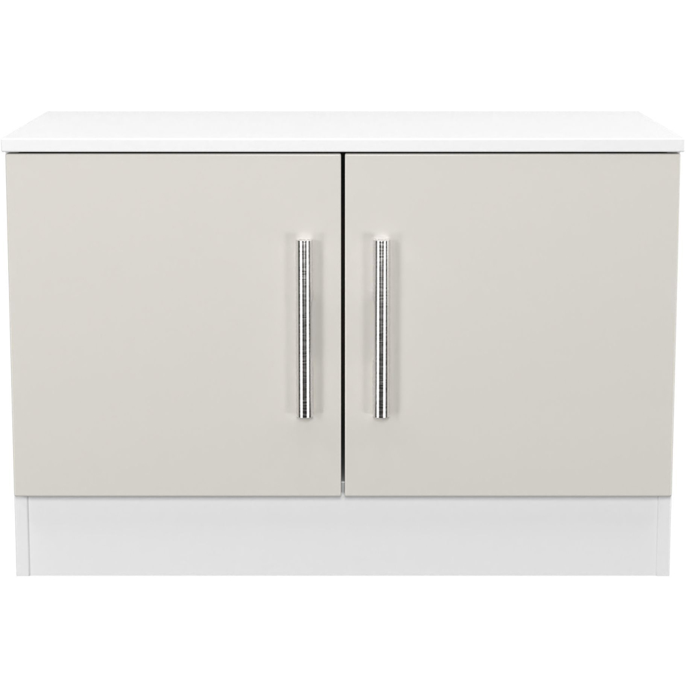 Crowndale Contrast 2 Door Grey Matt and White Compact Storage Unit Ready Assembled Image 2