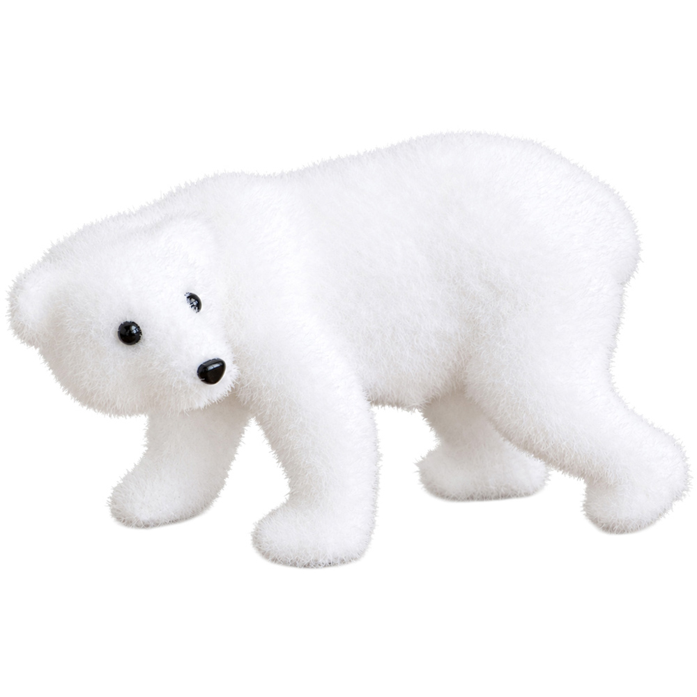 Samuel Alexander Freestanding Flocked Polar Bear Christmas Decoration 25cm Image 1