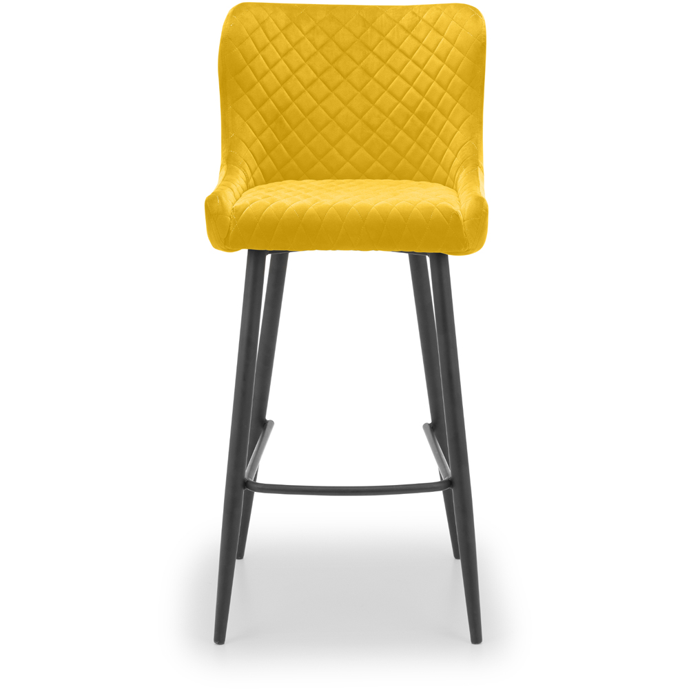 Julian Bowen Luxe Mustard Velvet Bar Stool Image 3