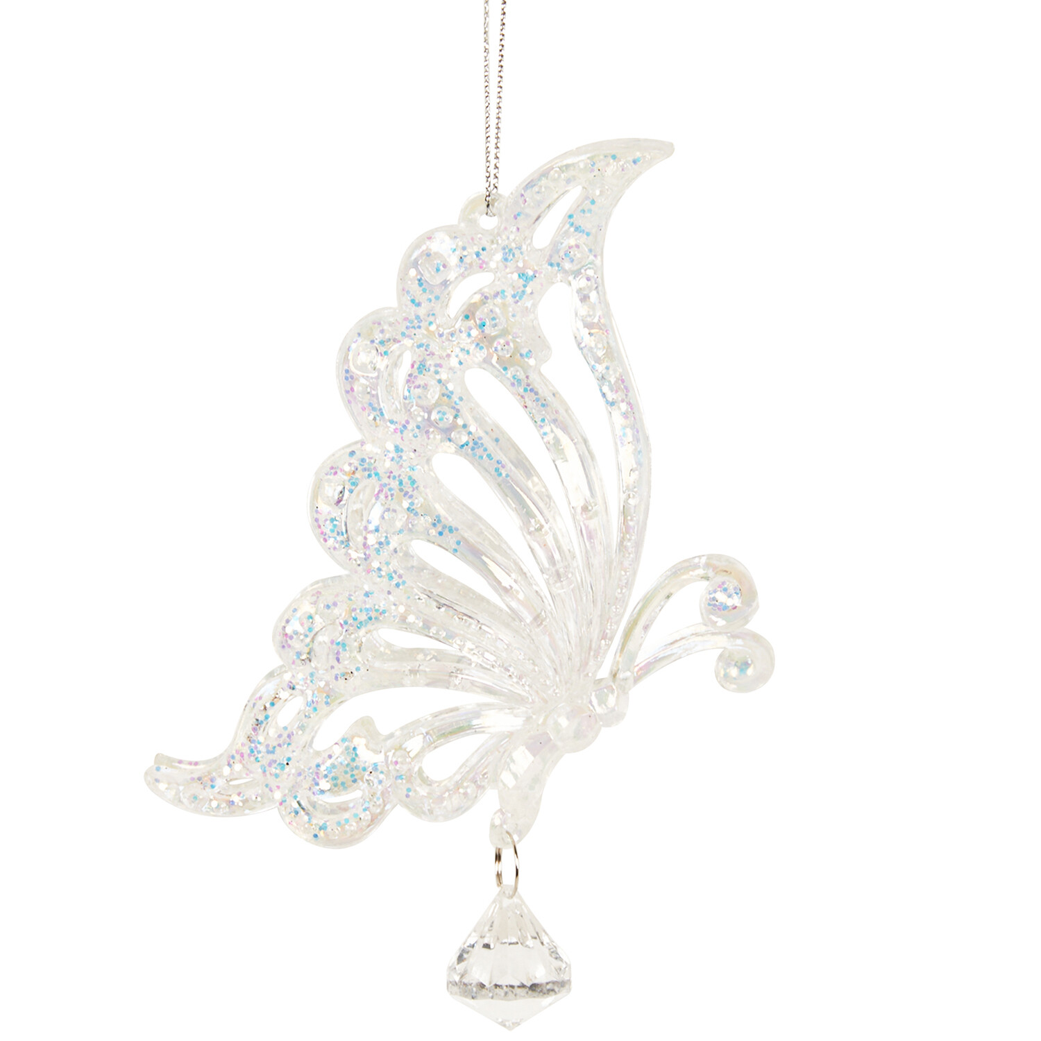 Iridescent Glitter Butterfly - Silver Image 3