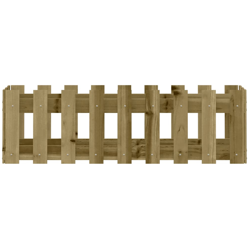 vidaXL Natural Solid Impregnated Pine Wood Fence Design Raised Garden Bed 100 x 30 x 30cm Image 2