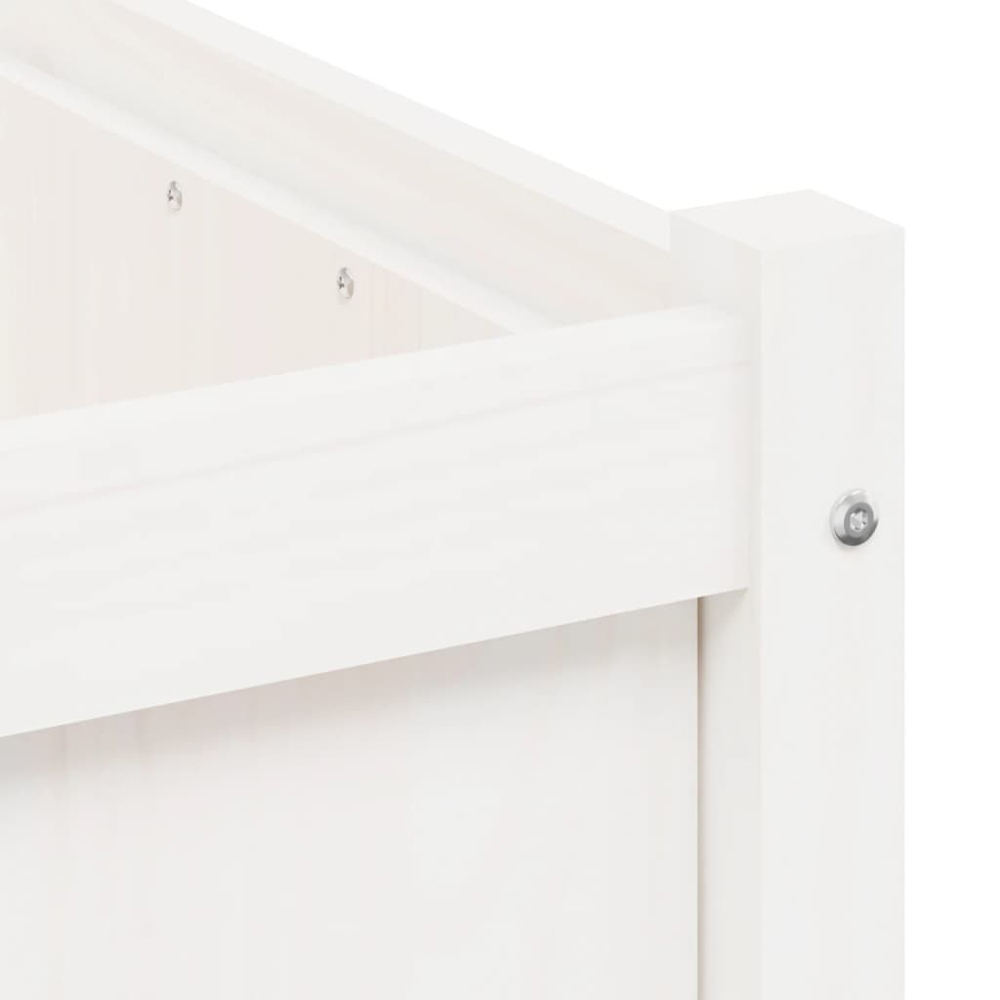 vidaXL White Solid Pine Wood Garden Planter 50 x 50 x 50cm Image 8