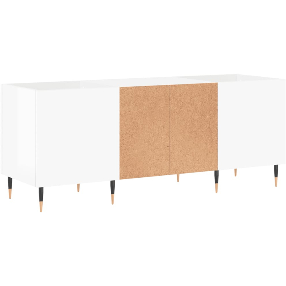 vidaXL 2 Shelf High Gloss White Record Cabinet Image 6