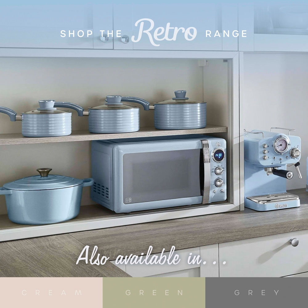 Swan Retro SD10519BLU Blue Dual Basket Air Fryer 8L Image 6