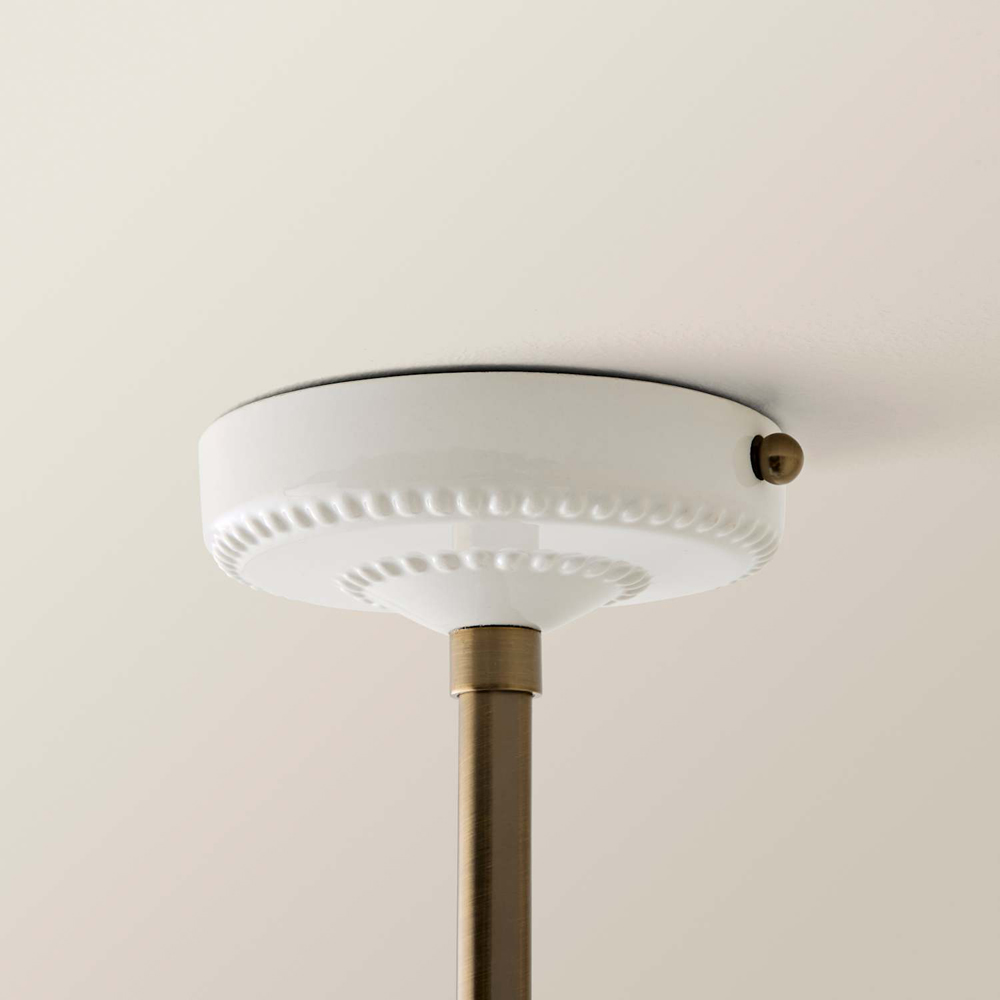 ValueLights Burford White Ceramic Shade 3 Drop Diner Bar LED Ceiling Pendant Light with Bulb Image 5