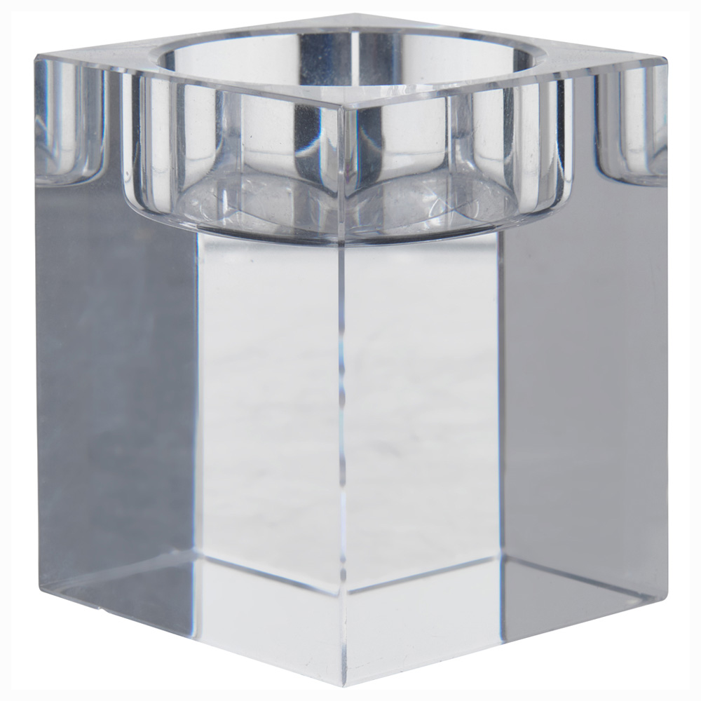 Wilko Square Crystal Effect Medium Tealight Holder Medium Image 2