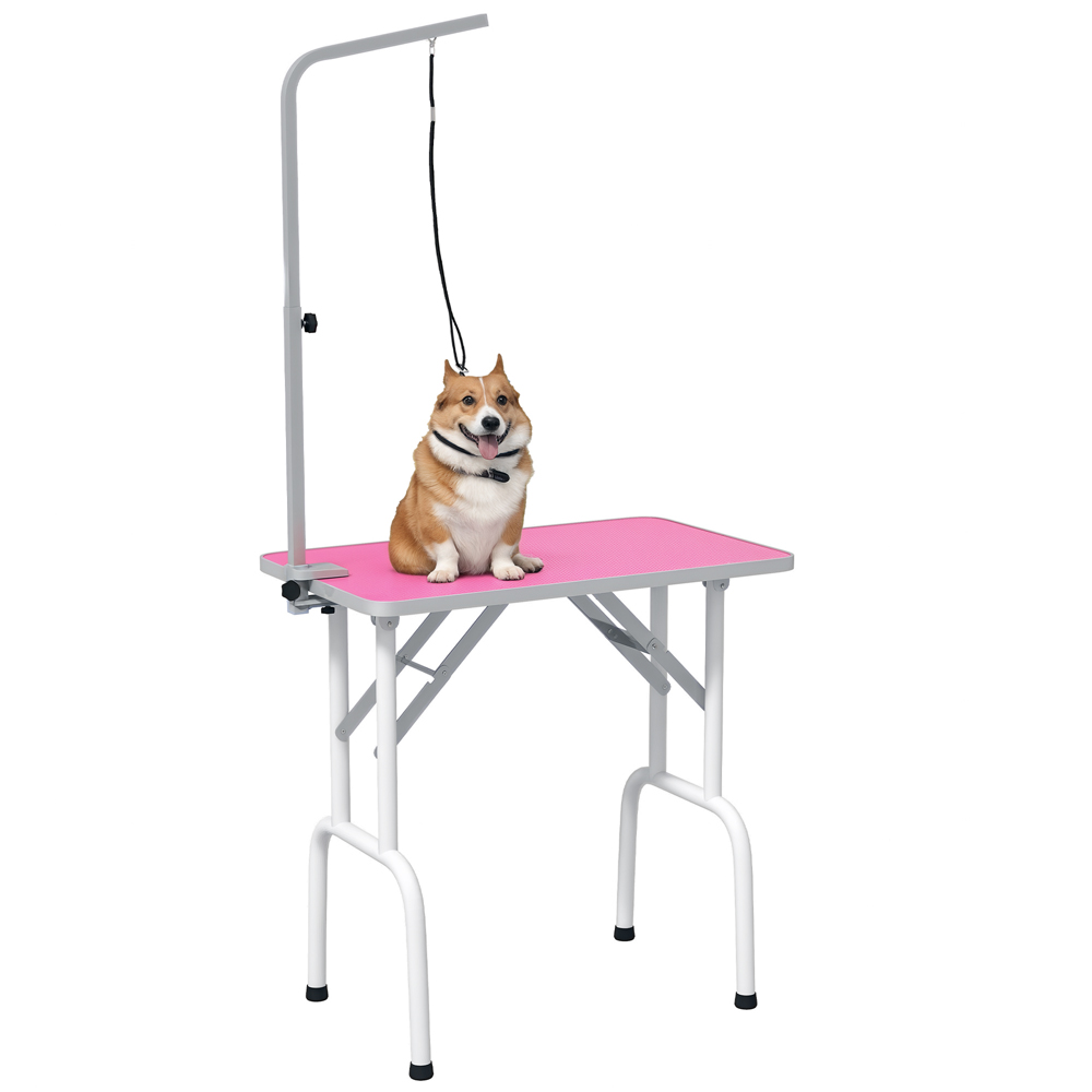 PawHut Pink Foldable Dog Grooming Pet Table Image 3