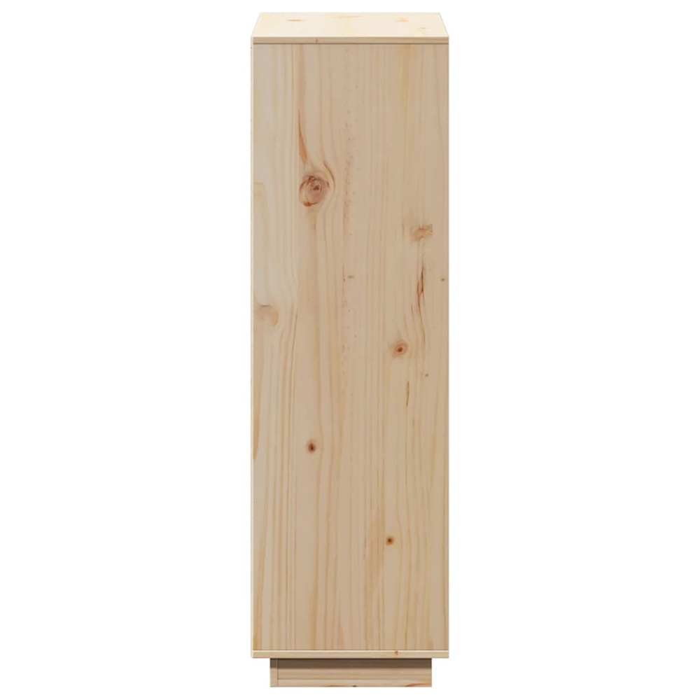 vidaXL 3 Door 3 Shelf Natural Solid Pine Wood Highboard Image 7