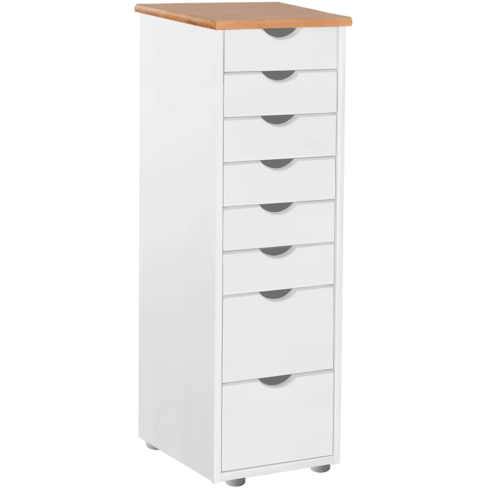Loft24 Gava 8 Drawer White Solid Pine Chest of Drawers Image 2