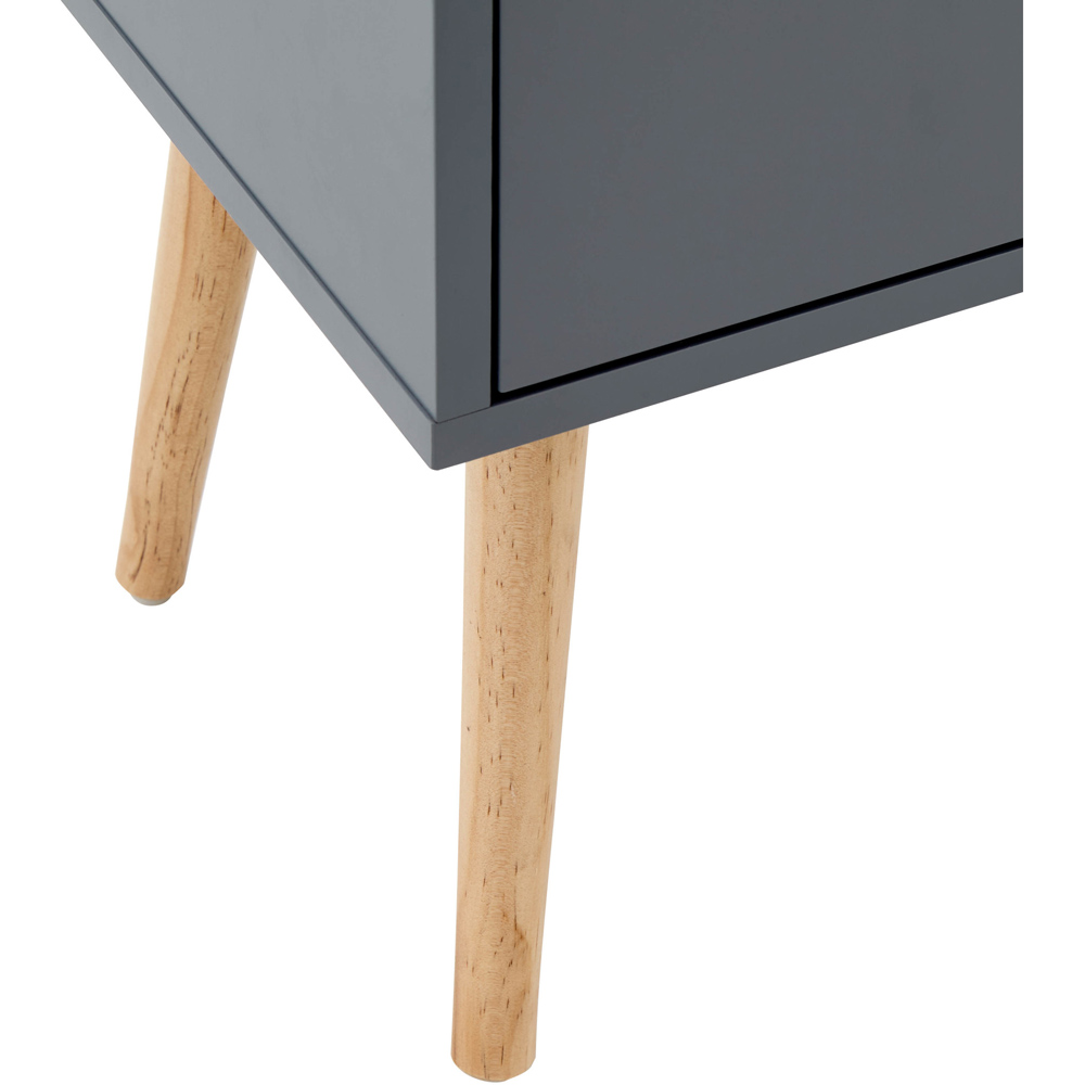 GFW Nyborg 2 Drawer Dark Grey Bedside Table Image 7