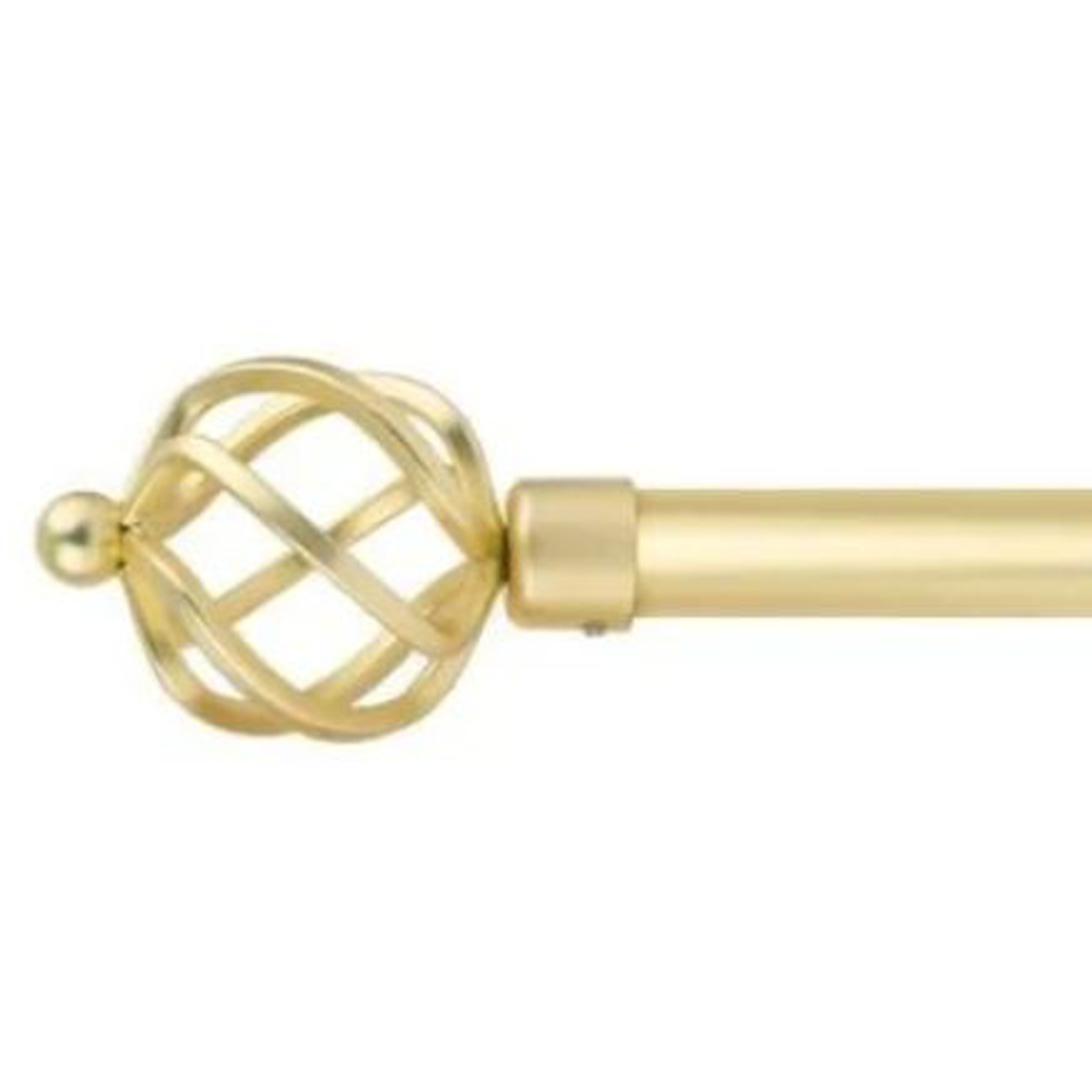 New Edge Blinds Cage 160-300cm Extendable Gold Eyelet Metal Curtain Pole Set Image 1