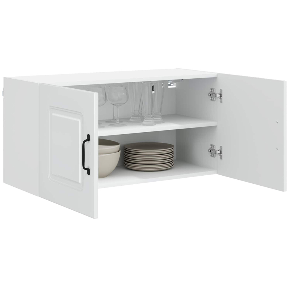 vidaXL Kalmar 2 Door High Gloss White Wall Kitchen Cabinet Image 3