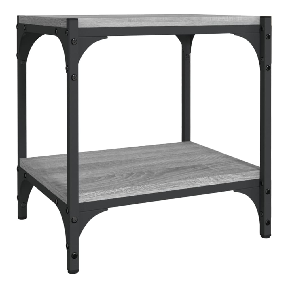 vidaXL Single Shelf Grey Sonoma Wood and Steel TV Cabinet Image 2