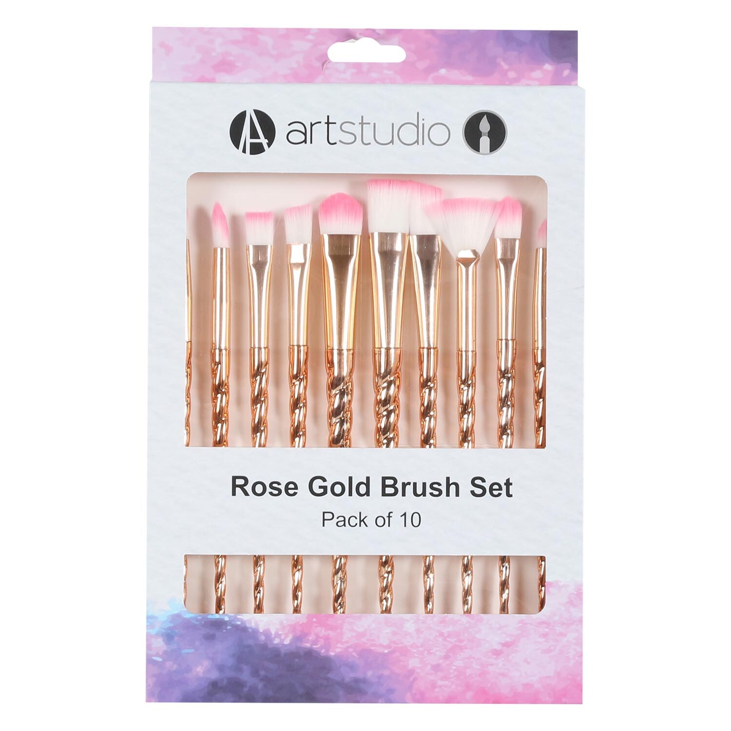 Pack of 10 Rose Gold Paint Brush Set Image