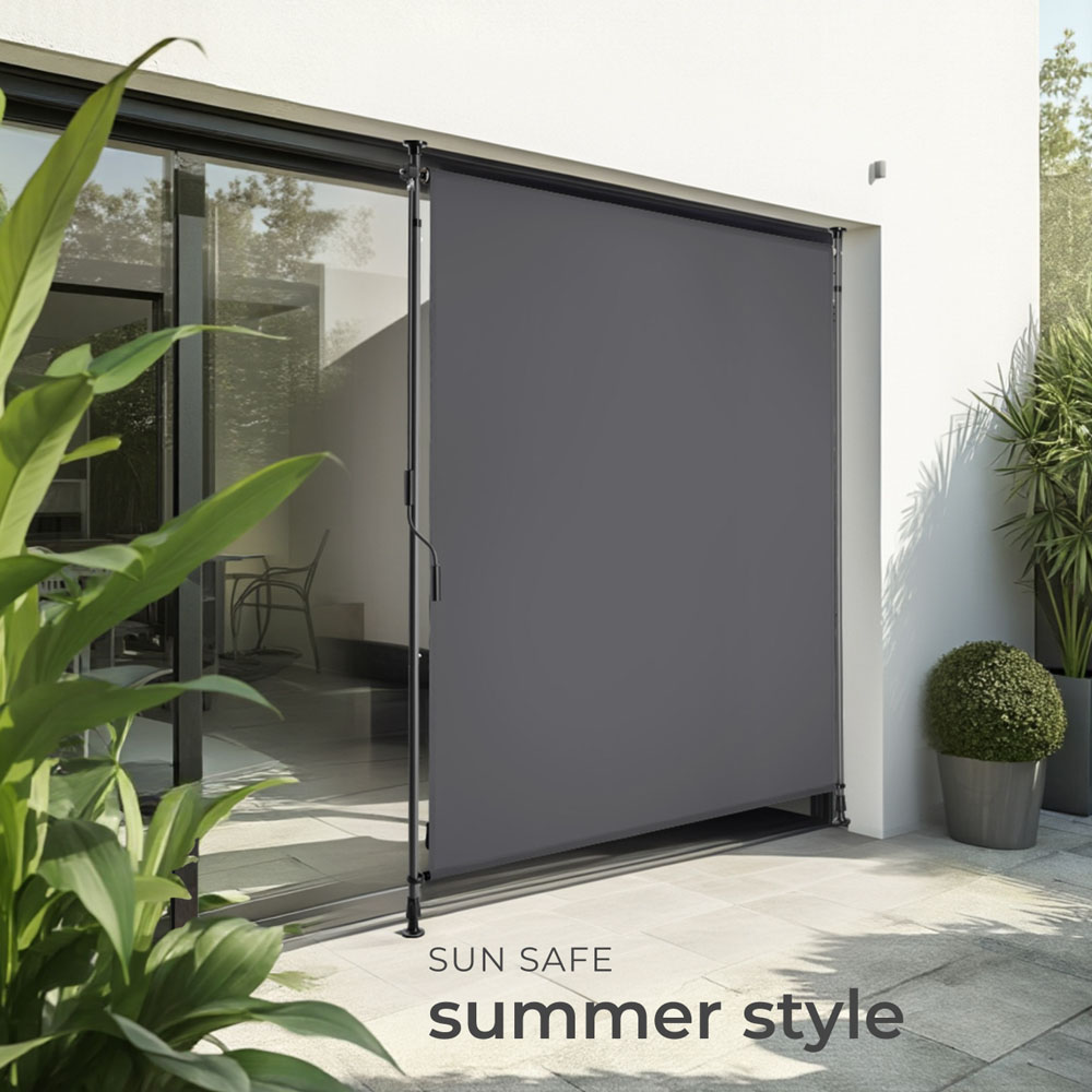 tectake Taija Dark Grey Retractable Awning with Hand Crank 3.1 x 1.28m Image 7