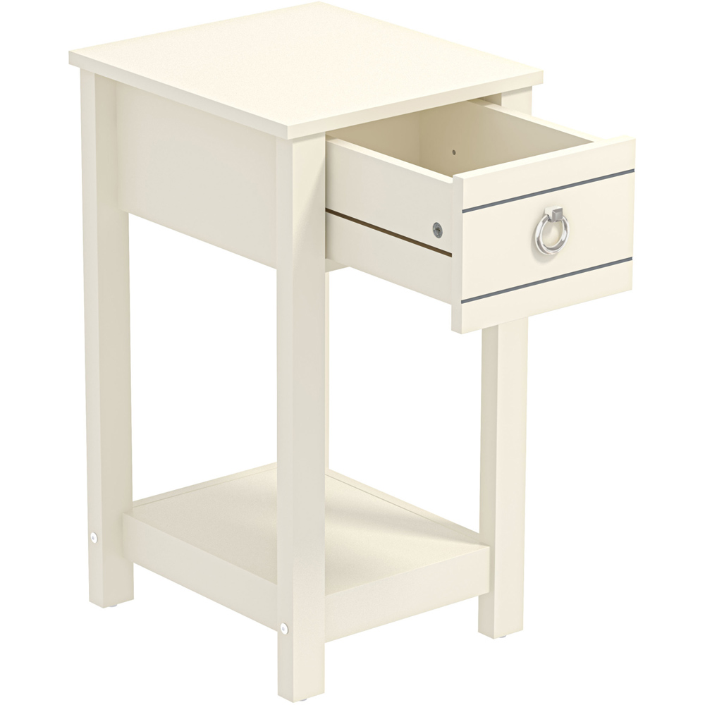 GFW Clovelly Single Drawer Ivory Bedside Table Image 3