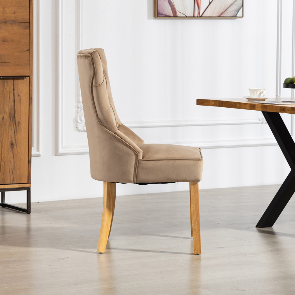 Artemis Home Martina Set of 2 Brown Velvet Fabric Dining Chair Image 3
