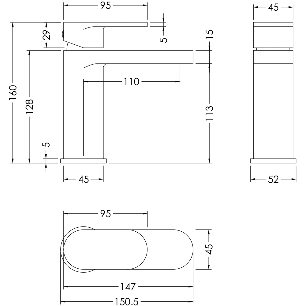 nuie Brushed Brass Mono Basin Mixer Image 3