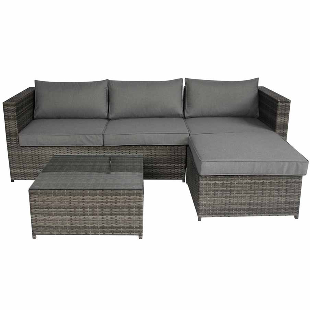 Charles Bentley 4 Seater Grey Corner Sofa Lounge Set Image 3