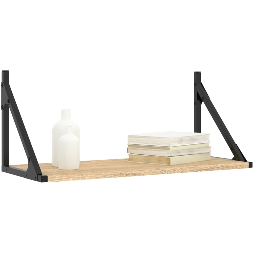 vidaXL 60 x 25cm Sonoma Oak Wall Shelf Set of 2 Image 3