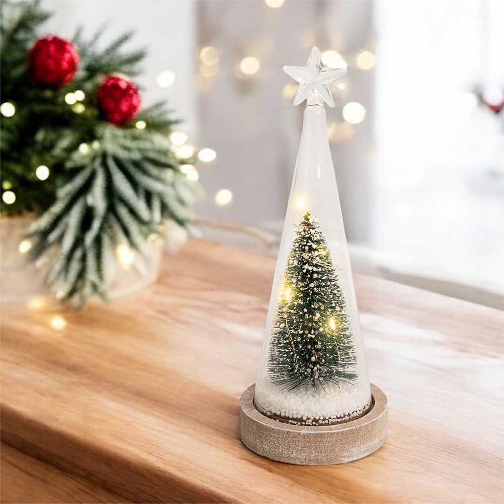 St Helens LED Glass Enclosed Christmas Tree 22cm Image 2