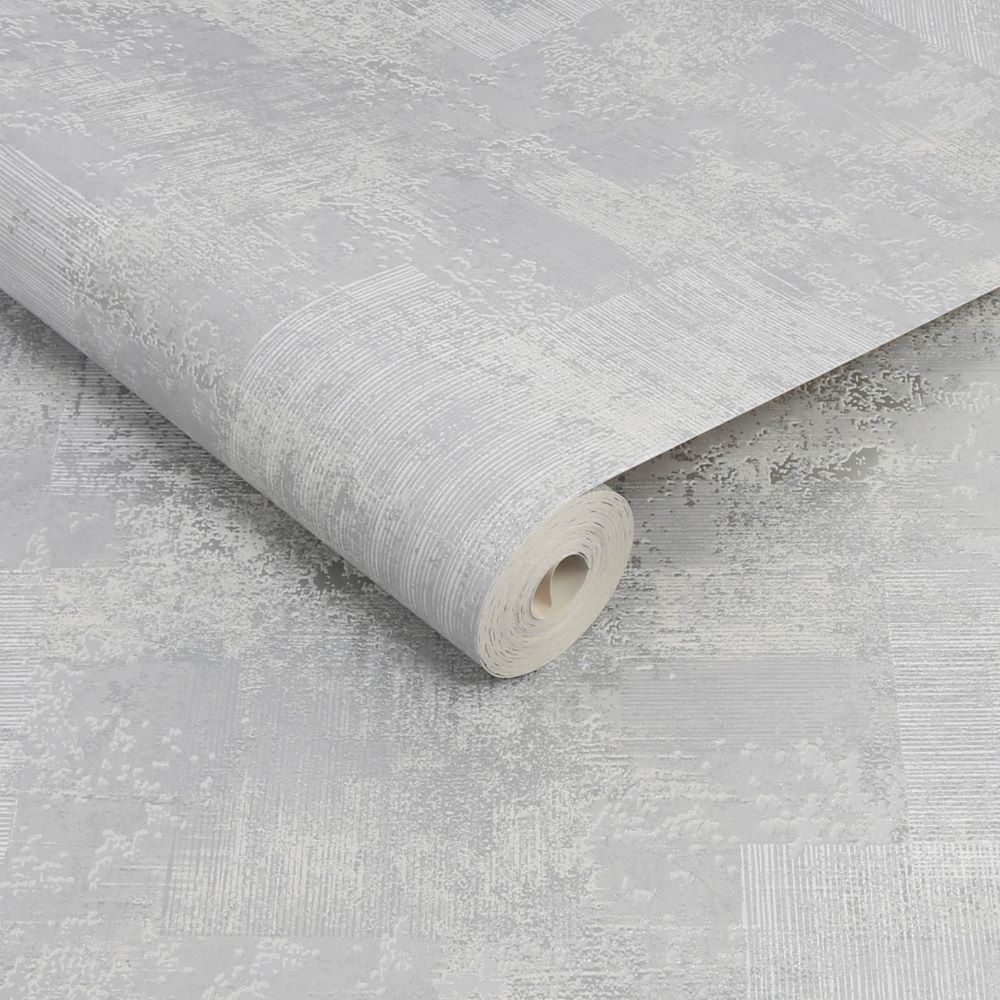 Superfresco Colours Armature Textured Grey and Silver Wallpaper Image 2