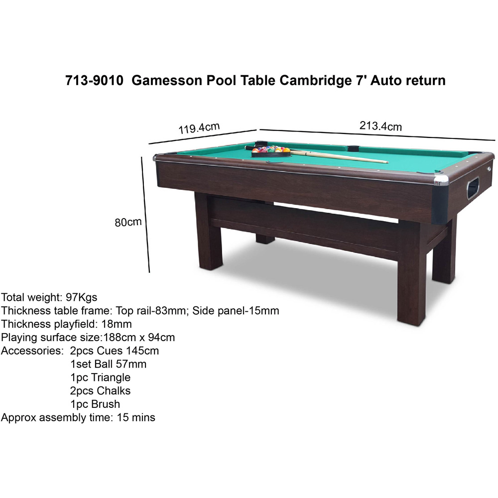 Gamesson Cambridge 7ft Pool Table Image 7