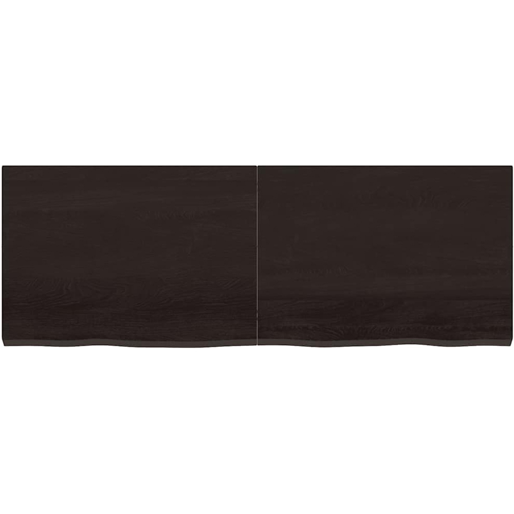 vidaXL 140 x 50 x 4cm Dark Brown Treated Solid Wood Oak Wall Shelf Image 3