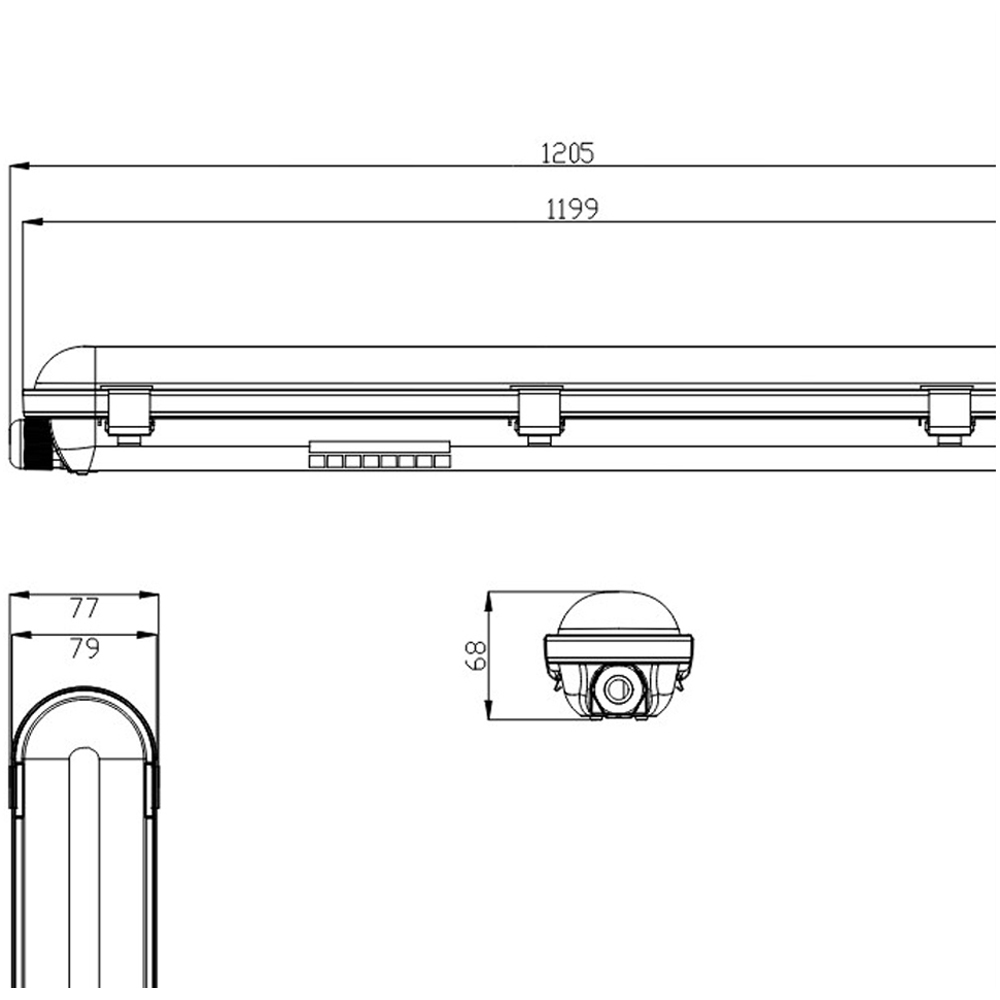 ENER-J 4 Pack 50W Non Corrosive Power and CCT Selectable LED Fitting 1.5m Image 8