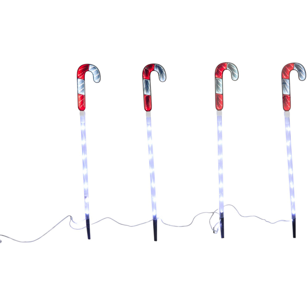 Pack of 4 Candy Cane Infinity Stake Lights Image 5